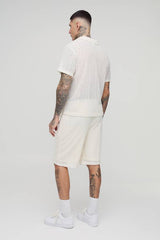Tall Zig Zag Crochet Polo Shirt