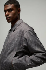 Boxy Crinkle Harrington Jacket