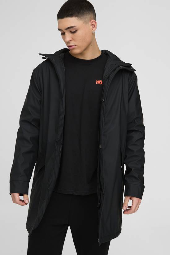 Regular Fit Longline Shower Resistant Mac Jacket