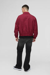 Oversized Boxy Peached Nylon Pocket Harrington Jacket