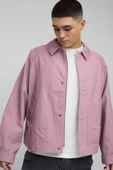 Man Oversized Boxy Raglan Twill Harrington Jacket