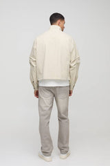 Oversized Boxy Twill Funnel Neck Cagoule Jacket