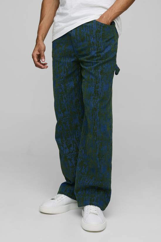 Relaxed Carpenter Flocked Denim Jeans