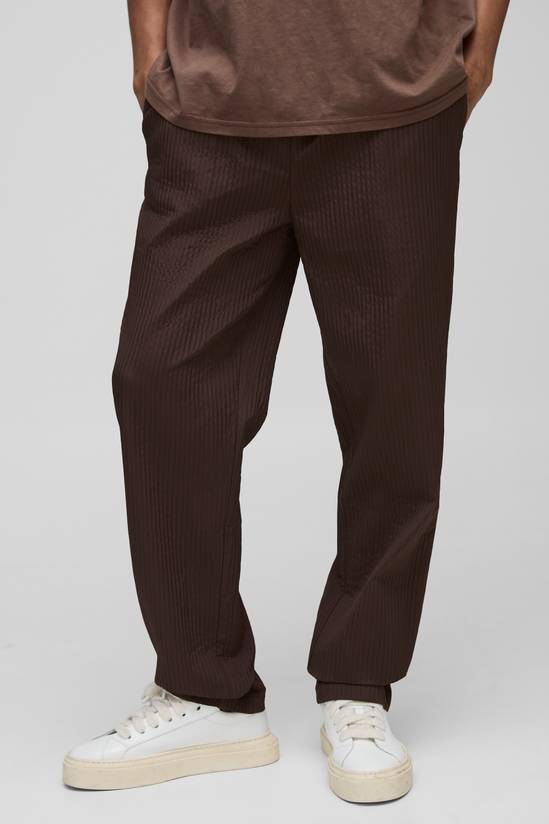 Straight Fit Technical Pleat Elasticated Waist Trouser