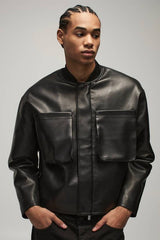 Boxy Matte Pu Bomber Jacket