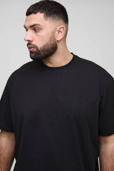 Plus Oversized BM Signature Embroidered Crew Neck T-shirt