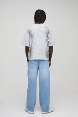 Relaxed Fit All Over Rhinestone Embellished Jeans