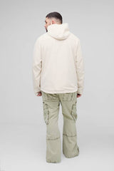 Plus Lightweight Regular Fit Hooded Parka Jacket In Stone