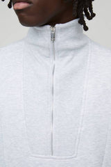 Oversized Rib Detail Funnel Neck Sweatshirt