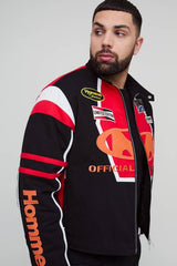 Plus Regular Fit Moto Applique Biker Jacket