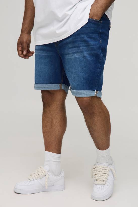 Plus Skinny Stretch Denim Shorts