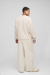 Oversized Boxy Double Collar Detail Knitted Polo