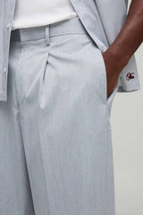 Wide Leg Pleat Front Tailored Trouser