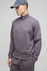 Regular Fit Edizione Heavyweight Zip Funnel Neck Sweatshirt