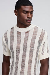 Regular Fit Ladder Stitch Knitted T-Shirt