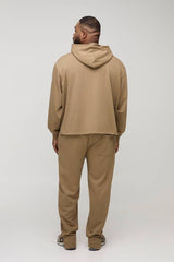 Plus Tonal Embroidered Welt Pocket Hoodie