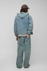 Tall Debossed Pocket Vintage Wash Baggy Jeans