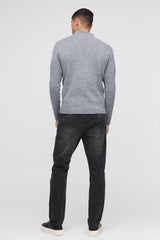 Muscle Fit Extended Neck Plated Face Graphic Knitted Jumper