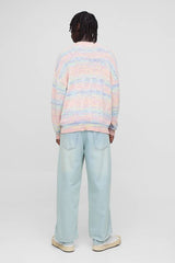 Oversized Ombre Stripe Lightweight Knitted Jumper