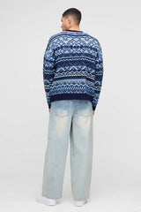 Oversized Vintage Textured Knitted Jumper