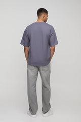Regular Fit Textured Drop Shoulder T-Shirt