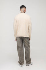 Tall Tonal Gothic Cross Boxy Oversized Jumper