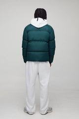 Regular Fit Funnel Neck Puffer Jacket in Khaki