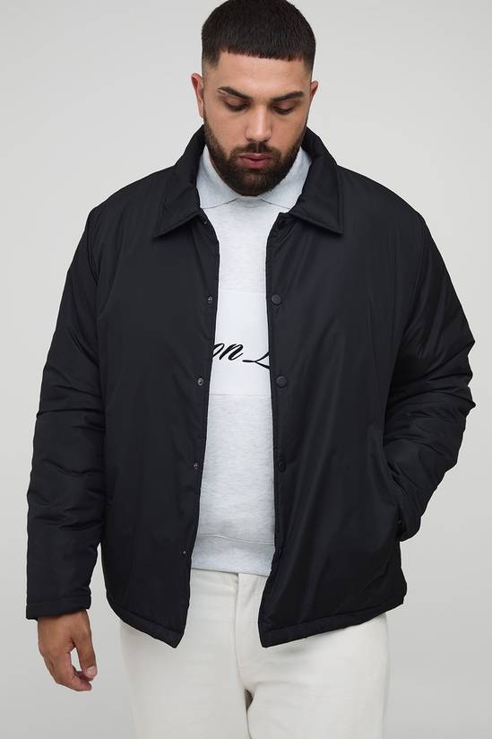 Plus Regular Fit Padded Collared Coach Jacket