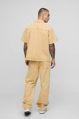 Relaxed Fit Tinted Panelled Jeans