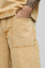 Relaxed Fit Tinted Panelled Jeans