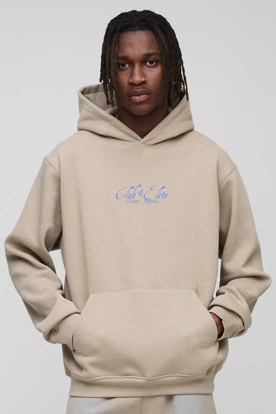 Tall Palm Print Garment Washed Regular Fit Hoodie