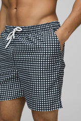 Mirco Check Mid Length Swim Short