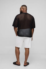 Plus Fishnet Crochet Oversized T-Shirt