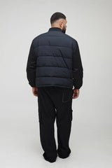 Plus Regular Fit Quilted Scuba Sleeve Puffer