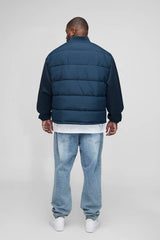 Plus Regular Fit Quilted Scuba Sleeve Puffer