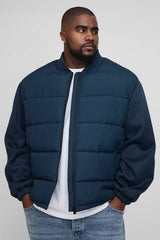 Plus Regular Fit Quilted Scuba Sleeve Puffer
