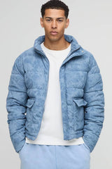 Oversized Boxy Washed Cord Puffer Jacket