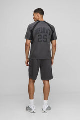 Regular Varsity Mesh T-Shirt And Short Set