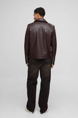 Boxy Fit PU Biker Jacket