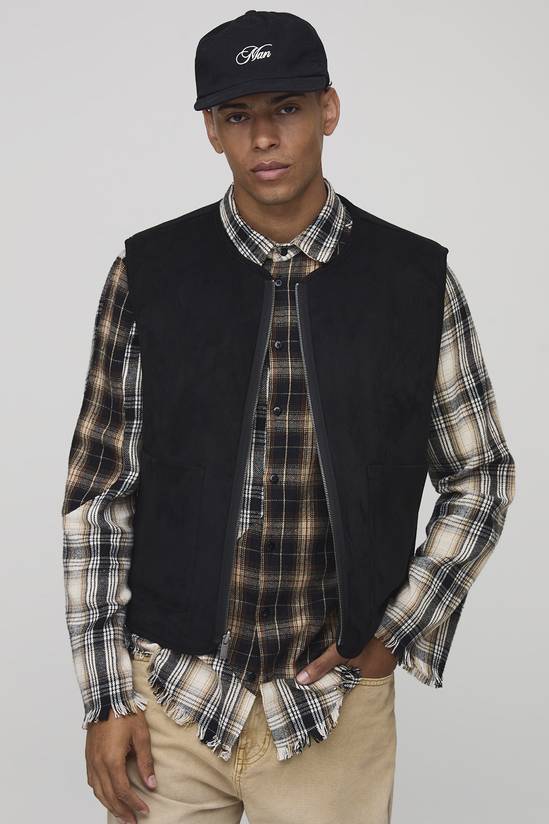 Boxy Fit Reversible Borg & Suede Gilet