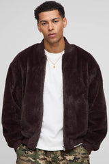 Regular Fit Faux Fur Bomber Jacket
