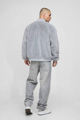 Regular Fit Faux Fur Bomber Jacket