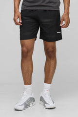Elasticated Waist Relaxed Crinkle Nylon Striped Shorts