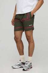Elasticated Waist Relaxed Crinkle Nylon Striped Shorts