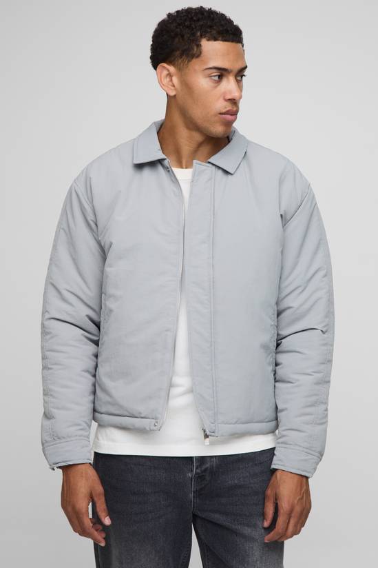 Boxy Fit Peached Crinkle Nylon Coach Jacket