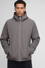 Regular Fit Hooded Crinkle Peached Nylon Jacket