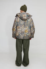 Oversized Camo Hooded Funnel Parka Jacket