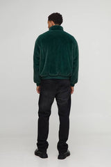 Regular Fit Faux Fur Funnel Neck Bomber Jacket