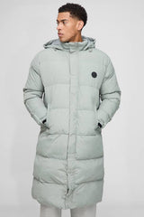 MAN Regular Fit Panelled Longline Puffer Jacket