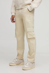 Straight Fit Fixed Waist Cargo Trousers